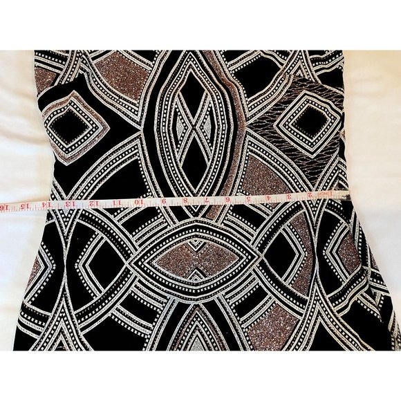 Speechless Women Glitter Bodycon Dress D65721J444 Round Neck Zip Black Silver 9 - Picture 8 of 11